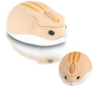 LIKE SHOW Cute Wireless Mouse Hamster Shape Mouse (Yellow)