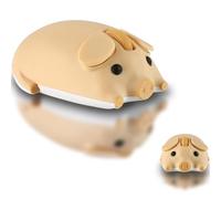 LIKE SHOW Dual-Mode Wireless Bluetooth Mouse - Cute Pig Design, Quiet for Office and Travel, Compatible with PC & Laptop, Ideal for Animal Lovers (Yellow)