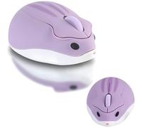 LIKE SHOW Wireless Cute Hamster Shaped Mouse - 1200 DPI, Quiet, Portable USB, Cordless Design for PC, Laptop, MacBook for Kids and Girls(Purple)