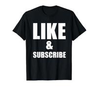 Like & Subscribe Internet Meme Video Vlogger Social Media Value Graphic T-Shirt, Men, Black, XL