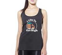 Like to Get High Rock Climbing - Womens Vest Tank Top - Climber Wall Rock M Black