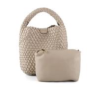 LIKEBAG Woven Tote Bag for Women Vegan Leather Medium Size Summer Beach Travel Handbag and Purse Retro Handmade Shoulder Bag, Apricot