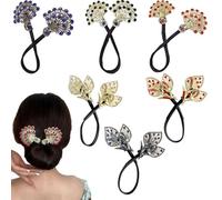 Likeggoad 6 Pcs Bun Maker,Elegant Lazy Hair Curler Bun Clips Peacock Display Hair Bun Accessories for Women/Girls(Mixed Style)