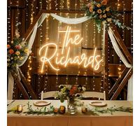 LIKEGOR Custom Wedding Neon Sign - Personalized LED Name Light, Dimmable Last Name Neon for Bedroom, Party, Bar, Reception, Birthday, Business Logo & Aesthetic Home Wall Decor