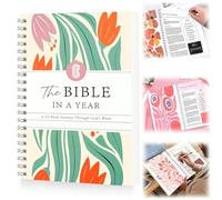 LIKEGOR The Bible In A Year - A 52-Week Journey Through God’s Word - The Bible Study Guide Book for Women - Spiral Bound Daily Scripture Reading & Reflection Guide with Note Space (A4 8.3in x 11in)