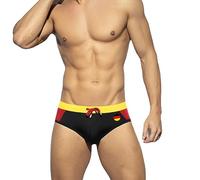 LikeJump Men Low Rise Swimsuits Swim Briefs Board Surf Shorts Trunks Swimsuits Bikini Bottom A Black