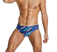 LikeJump Men Swim Brief Elastic Quick Dry Swimsuit Waterfeel Lycra Bathing Suit Swimming Trunks Sport Boxer Swimwear A Blue