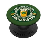 Likely To Start Shenanigans St Patricks Day PopSockets Adhesive PopGrip