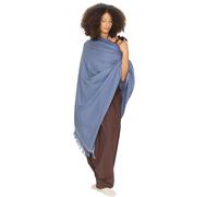 likemary Pashmina Shawls and Wraps for Women - Multi-use Handwoven Wool Scarf, Blanket Wrap, & Travel Shawl - Ethical Gift for Women - Jeans Blue Winter Scarf