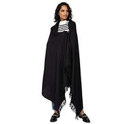 likemary Womens Shawl Wrap Merino Travel Blanket Scarf - Oversize Winter Pashmina - 100% Pure Wool Ethical Gift Kasa Handwoven, Black, 100 X 200cm