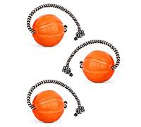 Liker Cord Set of 3 Dog Balls on Rope - Dog Tug Toy for Small and Medium Breed Dogs - Fetch and Soft Dog Chew Ball for Outdoor and Home - Floating Dog Toy - Made from a Unique Material