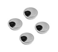 LIKERAINY Cable Bushing Desk Table Grommets Round Ø50mm Cable Outlet Tidy Cover Insert Wire Organiser in Metal Chrome Plated Finish Pack of 4