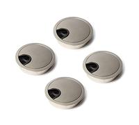 LIKERAINY Cable Bushing Desk Table Grommets Round Ø60mm Cable Outlet Tidy Cover Insert Wire Organiser in Metal Chrome Plated Finish Pack of 4