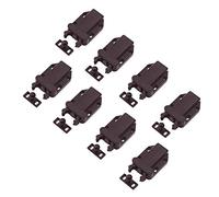 LIKERAINY Door Roller Catches Holder Push to Open for Kitchen Cabinet Cupboard Furniture Closet Bathroom Wardrobe Touch Latch Stopper Brown (8 Pcs)