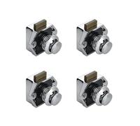 LIKERAINY Locking Handles Drawer Latches Push Button Locks Cupboard Cabinet Door Lock for Camper Van Caravan Ship Yacht Horsebox RV Motorhome Chrome Plated 4 Pieces