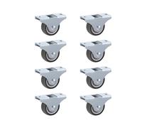 LIKERAINY Silent TPR Castors Ø 25 x 13 mm with Plate Fixing Rubber Wheels without Brake Replacement for Mobile Furniture Chest Caster Wheels Loading Capability 40kg Pack of 8 pcs