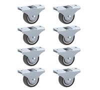 LIKERAINY Silent TPR Castors Ø 32 x 13 mm with Plate Fixing Rubber Wheels without Brake Replacement for Mobile Furniture Chest Caster Wheels Loading Capability 60kg Pack of 8 pcs