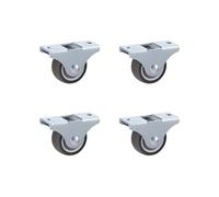 LIKERAINY Silent TPR Castors Ø 32 x 13 mm with Plate Fixing Rubber Wheels without Brake Replacement for Mobile Furniture Chest Caster Wheels Loading Capability 60kg Pack of 4 pcs