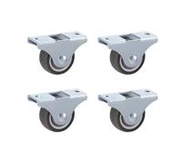 LIKERAINY Silent TPR Castors Ø 38 x 17 mm with Plate Fixing Rubber Wheels without Brake Replacement for Mobile Furniture Chest Caster Wheels Loading Capability 80kg Pack of 4 pcs