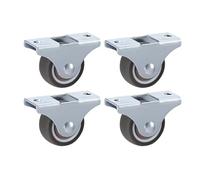 LIKERAINY Silent TPR Castors Ø 50 x 18 mm with Plate Fixing Rubber Wheels without Brake Replacement for Mobile Furniture Chest Caster Wheels Loading Capability 100kg Pack of 4 pcs