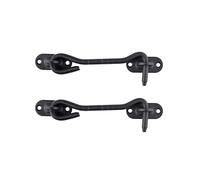 LIKERAINY Stainless Steel Cabin Hook 104 mm Gate Latch Door Lock for Sliding Barn Door Cabinet Window Shed Garden Fence Doors Black Pack of 2 pcs