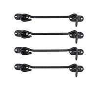 LIKERAINY Stainless Steel Cabin Hook 200 mm Gate Latch Door Lock for Sliding Barn Door Cabinet Window Shed Garden Fence Doors Black Pack of 4 pcs