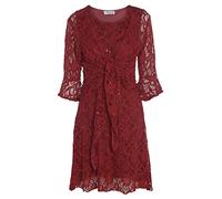 Likes Style Ladies Plus Size Dress with Matching Shrug Womens Combo Sequin Party Dress Wine 20/22