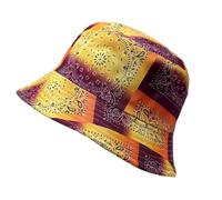 Likes Style Womens Bucket Hat Plain Sun Protection Hat Mens Summer Beach Hat Unisex Reversible Fisherman Hat Cap (Maroon Paisley One Size)