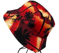 Likes Style Womens Bucket Hat Plain Sun Protection Hat Mens Summer Beach Hat Unisex Reversible Fisherman Hat Cap (Beach Print One Size)