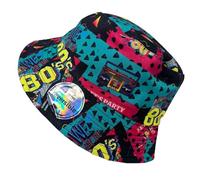 Likes Style Womens Bucket Hat Plain Sun Protection Hat Mens Summer Beach Hat Unisex Reversible Fisherman Hat Cap (80s Music Print One Size)