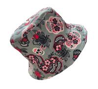 Likes Style Womens Bucket Hat Plain Sun Protection Hat Mens Summer Beach Hat Unisex Reversible Fisherman Hat Cap (Black Skull One Size)