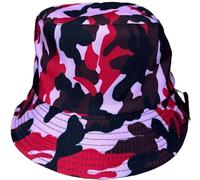 Likes Style Womens Bucket Hat Plain Sun Protection Hat Mens Summer Beach Hat Unisex Reversible Fisherman Hat Cap (Red Camouflage One Size)