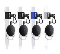 Likesing 4 Retractable Pencil Holder Set, 27.5" Anti-Lost Retractable Pen Holder with Clip, Elastic Reel Pen Leash for Nurses, Teachers, Waitres, Carpenters, Construction Workers(Dark-colored)