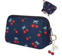 Likesing Small Cosmetic Bag Girls Makeup Bag Mini Travel Toiletry Bag, Blue - Cherry Hook