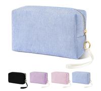 Likesing Tampon Holder for Purse, Corduroy Period Bag Sanitary Napkin Storage Bag for Girls Womens, Portable Feminine Emergency Pad Period Pouch (Blue)