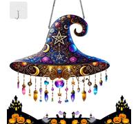 Liketonline/Pubyfun SpellShine, Hanging Sun Catcher Decor, 2D Colorful Acrylic Charming Moonlight Witch Hangings for Decor Halloween (Star)