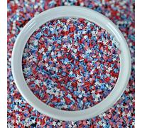 LIKETURE Fake Sprinkles 110g Polymer Clay Sprinkles for Slime Resin Faux Sprinkles Craft Fake Candy Sprinkle for Shaker Card Phone Case DIY Crafts for Independence Day (American Flag-110G)