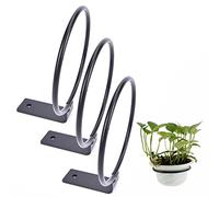 LIKEUDO 3Pcs 4 Inch Plant Flower Pot Wall Mounted Ring Holder Garden Hanging Plant Stand Basket Bracket Black