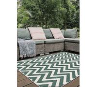 Duo Weave Outdoor Green Rug Chevron - 120X170 cm