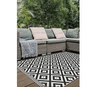 The Rugs Duo Weave Diamond Outdoor Black Rug - 160X230 cm