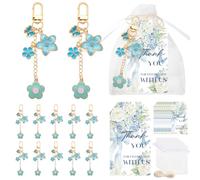 LIKEYO 37 PCS Something Blue Before I Do Bridal Shower Favors - Something Blue Before I Do Keychains with Thank You Tags, Flower Keychains Gift Set for Wedding Bachelorette Party Decor