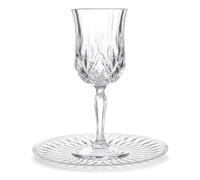 LIKEYO Glass Kiddush Cup Shabbat - Modern Glass Kiddush Cup Set with Tray, 2 PCS Elegant Transparent Wine Goblet and Plate Gifts for Shabbat Passover Havdalah