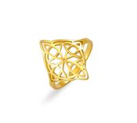 LIKGREAT Celtic Knot Ring for Women Four-Pointed Knot Statement Rings Witch Knot Witchcraft Amulet Stainless Steel Jewellery, 5 UK, Stainless Steel, No Gemstone