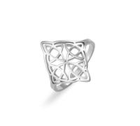 LIKGREAT Celtic Knot Ring for Women Four-Pointed Knot Statement Rings Witch Knot Witchcraft Amulet Stainless Steel Jewellery, 6 UK, Stainless Steel, No Gemstone