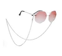 LIKGREAT Eyeglasses Chain Sunglasses Chain Reading Glasses Chain Lanyard Neck Cord Non-Slip Sunglasses Strap Stainless Steel Eyewear Retainer for Men Women Girls Summer Jewellery Accessories (Silver)