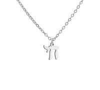 LIKGREAT Hebrew Chai Necklace Jewish Life Symbol Necklace Jewish Religious Blessing Amulet Jewellery Israel Hanukkah (style 1 Sliver)