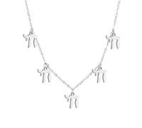 LIKGREAT Hebrew Chai Necklace Jewish Life Symbol Necklace Jewish Religious Blessing Amulet Jewellery Israel Hanukkah (style 3 Sliver)