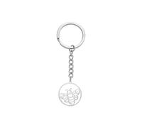 LIKGREAT Honey Bee Keychain for Men Women Stainless Steel Bumble Bees Key Ring Simple Round Accessories Handbag Decoration (Silver)