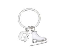 LIKGREAT Ice Skate Keychain Figure Skating Keychains Initial Ice Skating Charm Keyring Handbag Decoration, G, Medium
