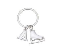 LIKGREAT Ice Skate Keychain Figure Skating Keychains Initial Ice Skating Charm Keyring Handbag Decoration, A, Medium